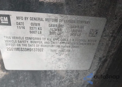 2017 Cadillac Xts Luxury from USA, damaged, VIN 2G61M5S33H9137807